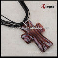 Fashion Azure Stone Cross Cord Necklace